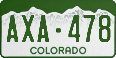 CO license plate AXA478