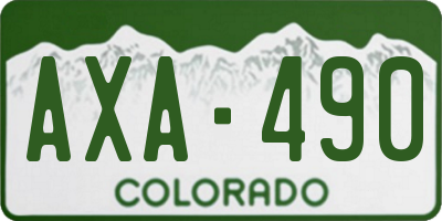 CO license plate AXA490