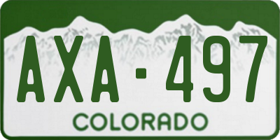 CO license plate AXA497
