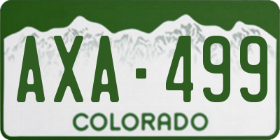 CO license plate AXA499