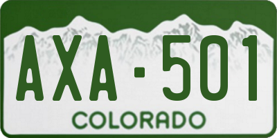 CO license plate AXA501