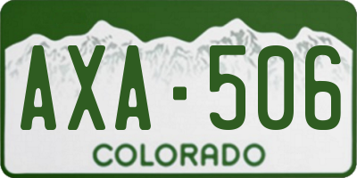 CO license plate AXA506