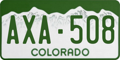 CO license plate AXA508