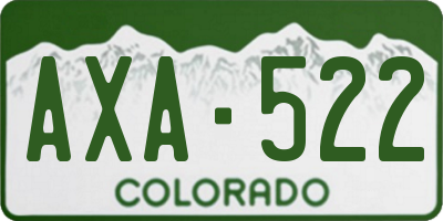 CO license plate AXA522