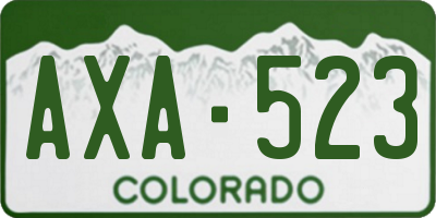 CO license plate AXA523