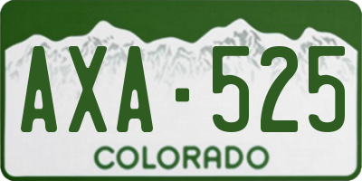 CO license plate AXA525