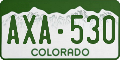 CO license plate AXA530