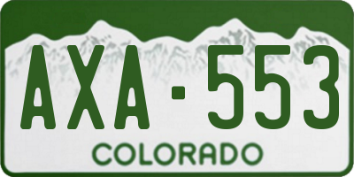 CO license plate AXA553