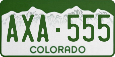 CO license plate AXA555