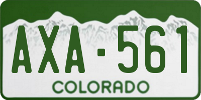 CO license plate AXA561
