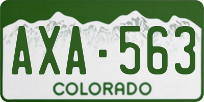 CO license plate AXA563