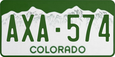 CO license plate AXA574