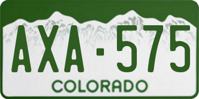 CO license plate AXA575