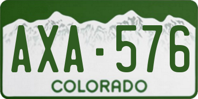CO license plate AXA576