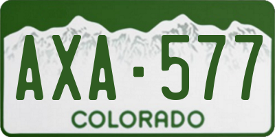 CO license plate AXA577