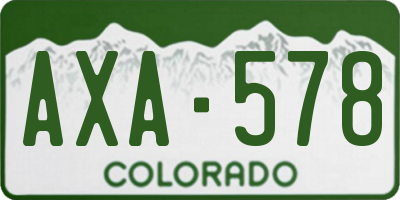 CO license plate AXA578