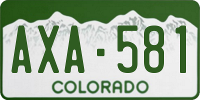 CO license plate AXA581