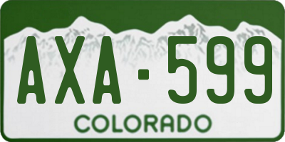 CO license plate AXA599