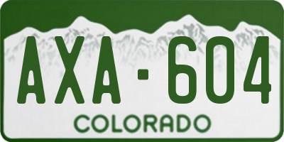 CO license plate AXA604