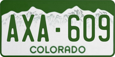 CO license plate AXA609