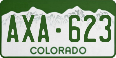 CO license plate AXA623
