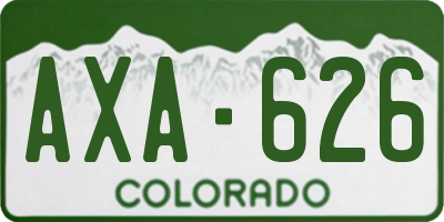 CO license plate AXA626