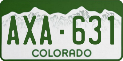 CO license plate AXA631