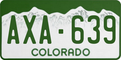 CO license plate AXA639