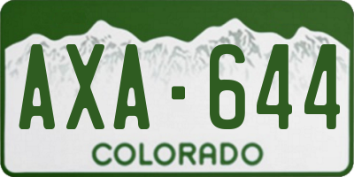 CO license plate AXA644
