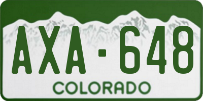 CO license plate AXA648