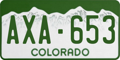 CO license plate AXA653