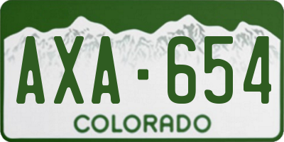 CO license plate AXA654