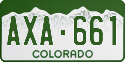 CO license plate AXA661
