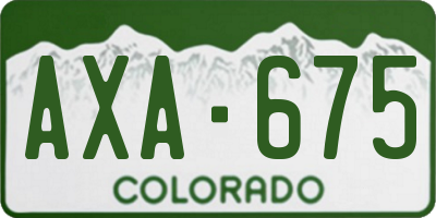 CO license plate AXA675