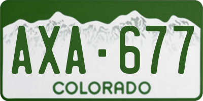 CO license plate AXA677