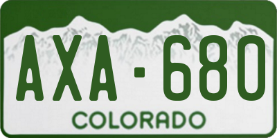 CO license plate AXA680