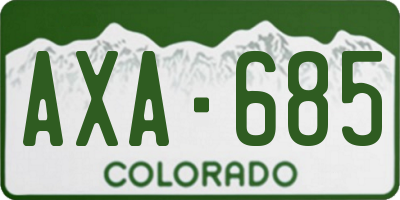 CO license plate AXA685