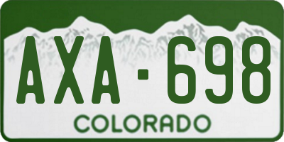 CO license plate AXA698