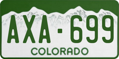 CO license plate AXA699