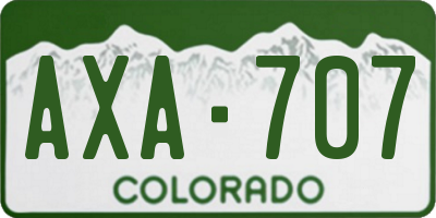 CO license plate AXA707