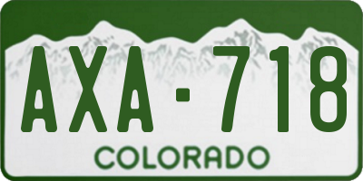 CO license plate AXA718