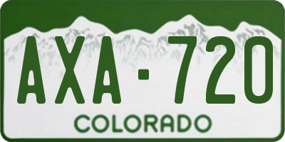 CO license plate AXA720