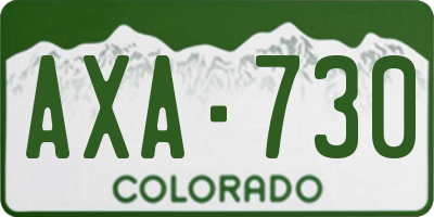 CO license plate AXA730