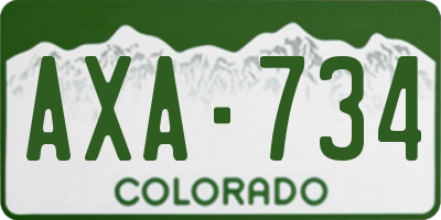CO license plate AXA734