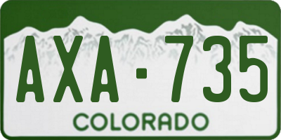 CO license plate AXA735