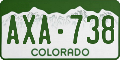 CO license plate AXA738