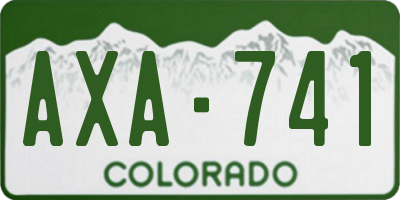 CO license plate AXA741