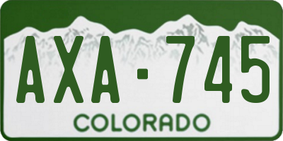CO license plate AXA745