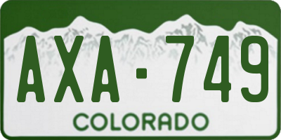 CO license plate AXA749