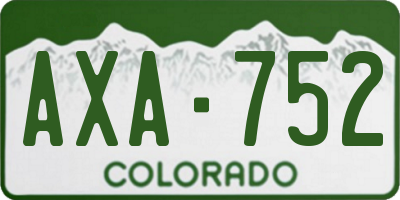 CO license plate AXA752